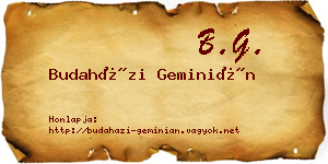 Budaházi Geminián névjegykártya